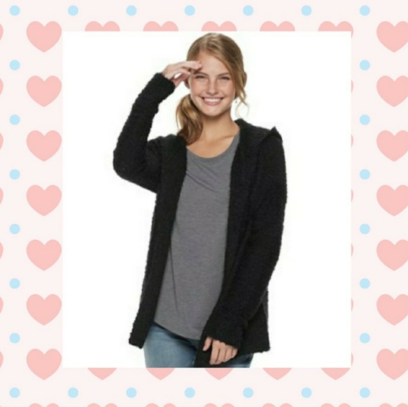 Mudd Sweaters - Mudd Boucle Hooded Cardigan NWT